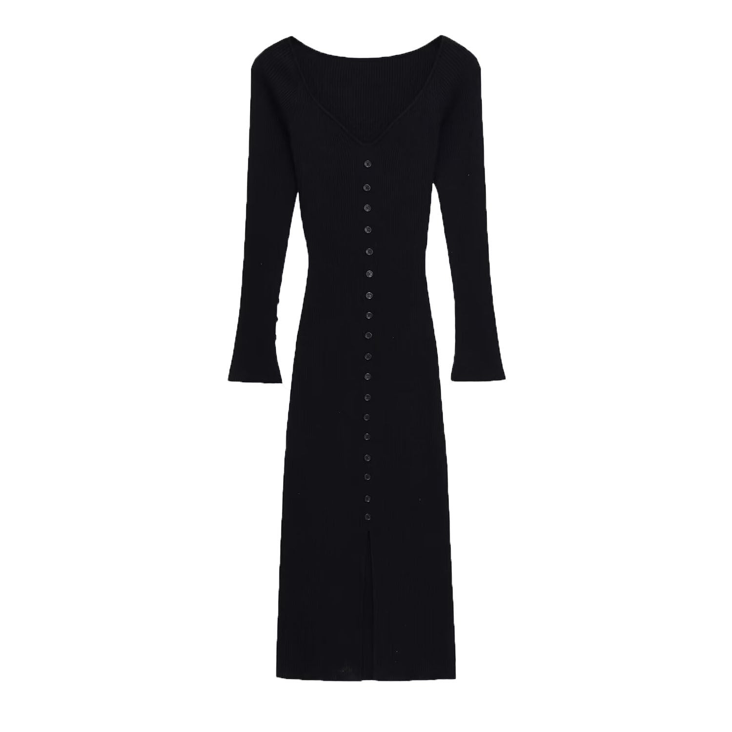 Ribbed Knit Midi Dress