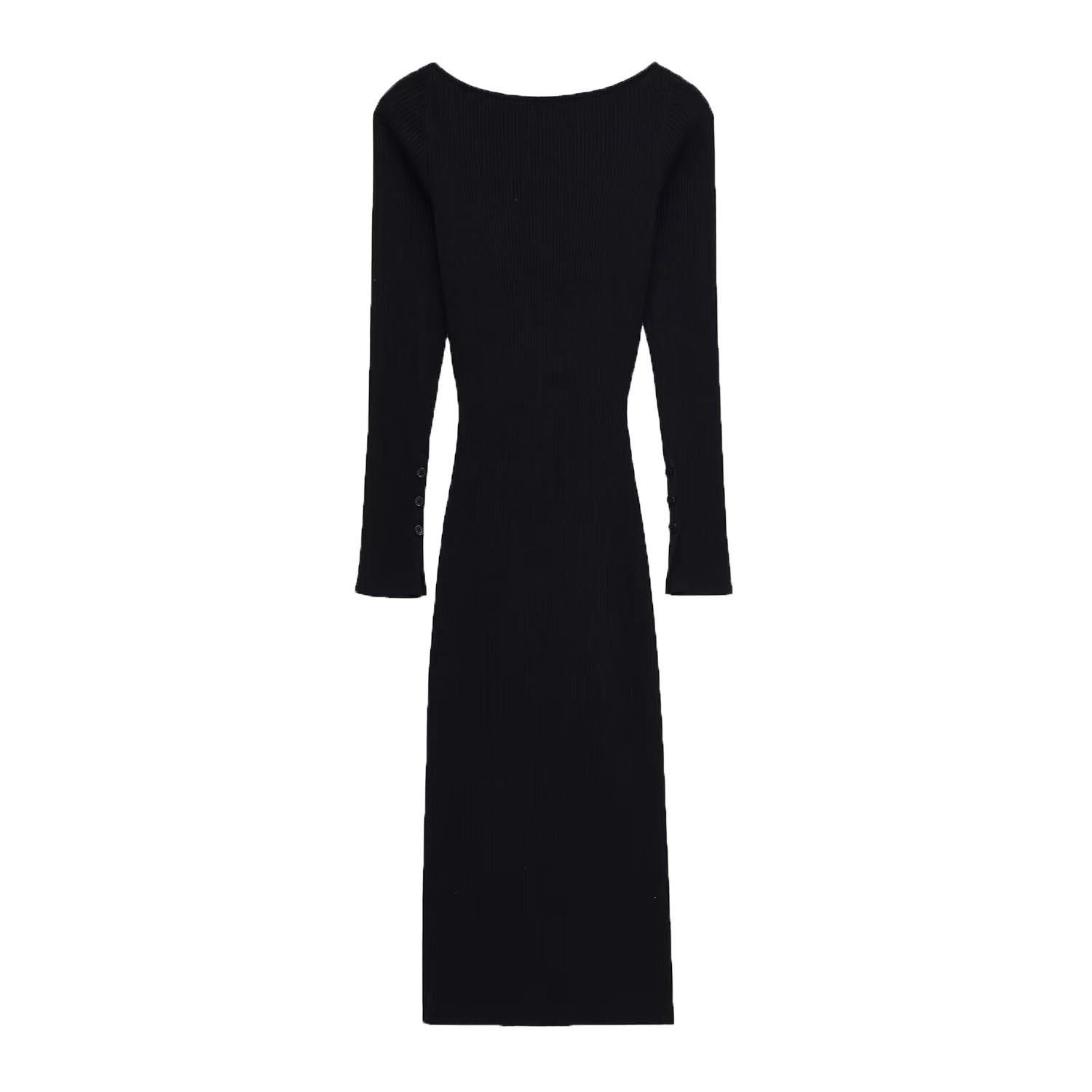Ribbed Knit Midi Dress