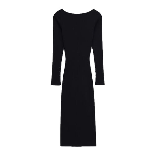 Ribbed Knit Midi Dress