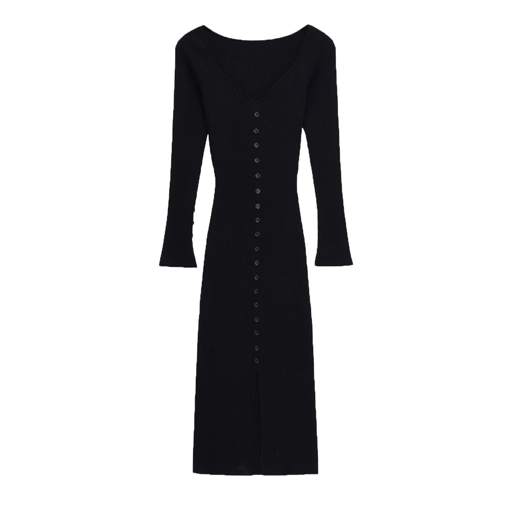 Ribbed Knit Midi Dress